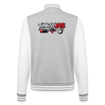 Things I Hate – Funny Tech Meme - College-Sweatjacke - Grau meliert/Weiß - Hinten - Marisol (170cm)