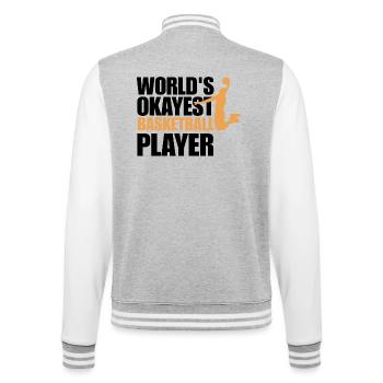 Lustiges Basketballspieler-Geschenk für Basketballspieler - College-Sweatjacke - Grau meliert/Weiß - Hinten - Marisol (170cm)