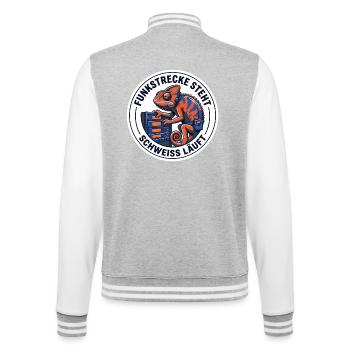 Funkstrecken Tontechniker Theater Drahtlos - College-Sweatjacke - Grau meliert/Weiß - Hinten - Marisol (170cm)