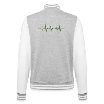 EKG-Herzschlag mit Weihnachtslichterkette - College-Sweatjacke - Grau meliert/Weiß - Hinten - Marisol (170cm)