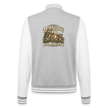 Mitternachts Eulen Gesellschaft - College-Sweatjacke - Grau meliert/Weiß - Hinten - Marisol (170cm)