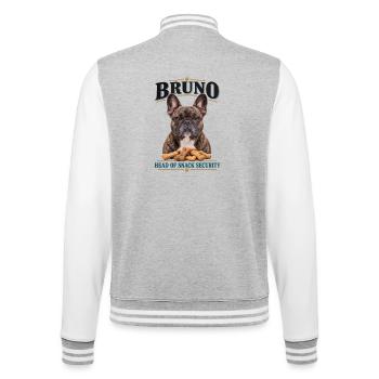  Bruno Head Of Snack Security Französische - College-Sweatjacke - Grau meliert/Weiß - Hinten - Marisol (170cm)
