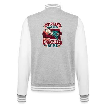  My Plans Have Been Cancelled By Me Faultier Auf - College-Sweatjacke - Grau meliert/Weiß - Hinten - Marisol (170cm)