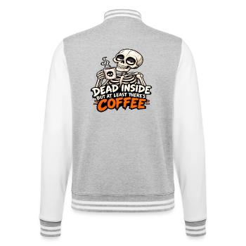 Tot im Inneren, aber es gibt Kaffee - College-Sweatjacke - Grau meliert/Weiß - Hinten - Marisol (170cm)