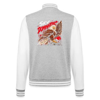 Sky Dominator Adler - College-Sweatjacke - Grau meliert/Weiß - Hinten - Marisol (170cm)