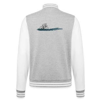 Rennrad Illustration – Modernes Radsport Motiv - College-Sweatjacke - Grau meliert/Weiß - Hinten - Marisol (170cm)