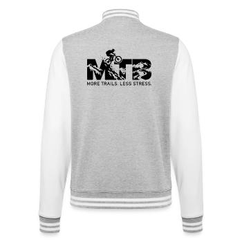 MTB Leidenschaft – Mountainbike & Outdoor offroad - College-Sweatjacke - Grau meliert/Weiß - Hinten - Marisol (170cm)