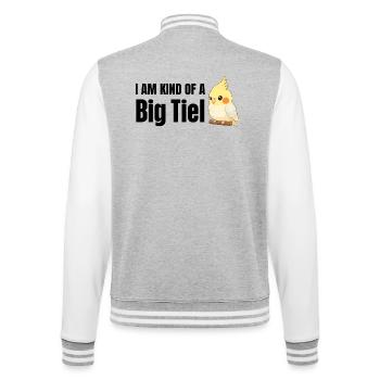 Lustiges Geschenk für Nymphensittich-Vogelliebhaber - College-Sweatjacke - Grau meliert/Weiß - Hinten - Marisol (170cm)
