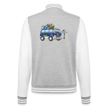 Kroatien Camper Wohnmobil - College-Sweatjacke - Grau meliert/Weiß - Hinten - Marisol (170cm)