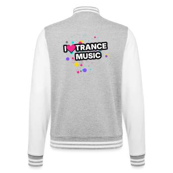 I Love Trance Music - Colour Splash - College-Sweatjacke - Grau meliert/Weiß - Hinten - Marisol (170cm)