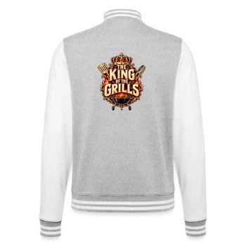 The King of the Grills – König am Grill - College-Sweatjacke - Grau meliert/Weiß - Hinten - Marisol (170cm)
