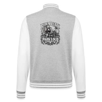 Biker Girl - Ride Pretty Park Loud - College-Sweatjacke - Grau meliert/Weiß - Hinten - Marisol (170cm)