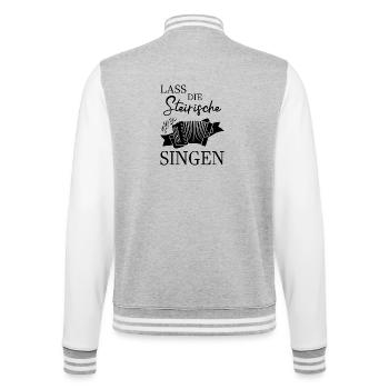 Ziehharmonika Lass Die Singen Steirische - College-Sweatjacke - Grau meliert/Weiß - Hinten - Marisol (170cm)