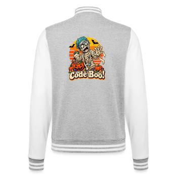 Halloween Mumienarzt Code Boo Notfall - College-Sweatjacke - Grau meliert/Weiß - Hinten - Marisol (170cm)