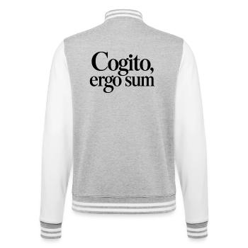 Cogito, ergo sum - College-Sweatjacke - Grau meliert/Weiß - Hinten - Marisol (170cm)