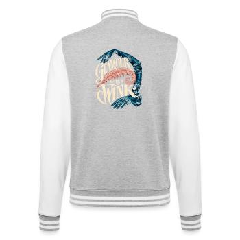 Burlesque Glamour With A Wink - College-Sweatjacke - Grau meliert/Weiß - Hinten - Marisol (170cm)
