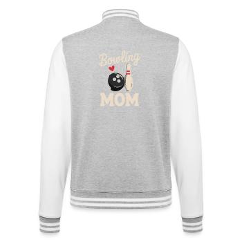 Bowling Mom Mit Herz Kugel Und Kegel - College-Sweatjacke - Grau meliert/Weiß - Hinten - Marisol (170cm)