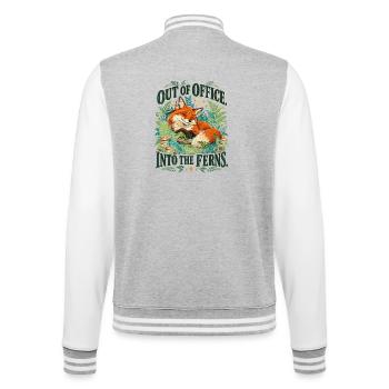 Out Of Office Into The Ferns Fuchs Im Farnwald - College-Sweatjacke - Grau meliert/Weiß - Hinten - Marisol (170cm)