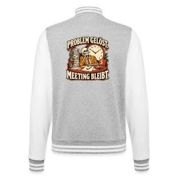 Problem gelöst, Meeting bleibt - College-Sweatjacke - Grau meliert/Weiß - Hinten - Marisol (170cm)