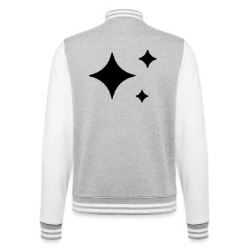 Funkelnde Sterne - Glitzer - College-Sweatjacke - Grau meliert/Weiß - Hinten - Marisol (170cm)