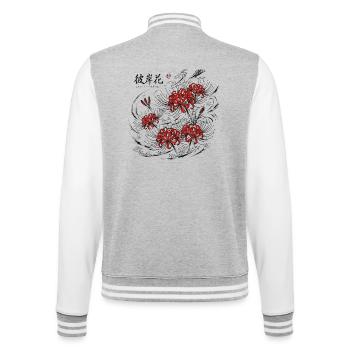Japanische Black Red Lily - College-Sweatjacke - Grau meliert/Weiß - Hinten - Marisol (170cm)