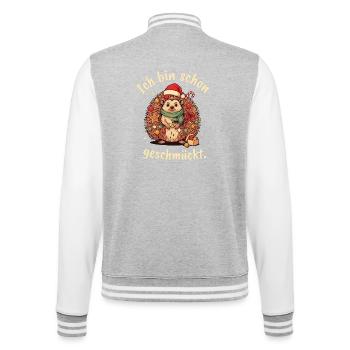 Weihnachtsigel mit Lichterkette - College-Sweatjacke - Grau meliert/Weiß - Hinten - Marisol (170cm)