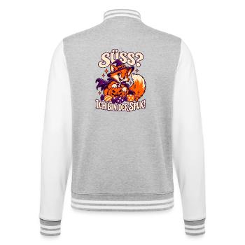 Süß ich bin der Spuk Fuchs - College-Sweatjacke - Grau meliert/Weiß - Hinten - Marisol (170cm)
