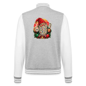 Weihnachtsgnom Hundehaare Lustig Weihnachten - College-Sweatjacke - Grau meliert/Weiß - Hinten - Marisol (170cm)