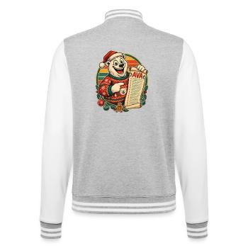 Christmas Eisbär Ava auf der Nice List - College-Sweatjacke - Grau meliert/Weiß - Hinten - Marisol (170cm)