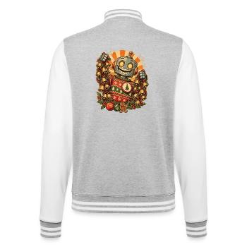Christmas Roboter-Onkel mit vielen Glocken - College-Sweatjacke - Grau meliert/Weiß - Hinten - Marisol (170cm)