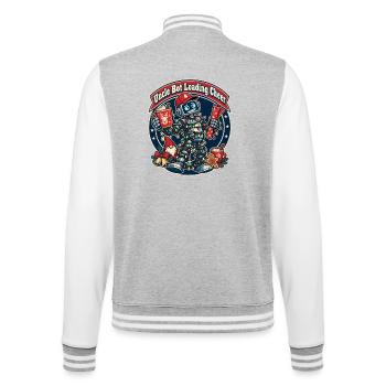 Christmas Roboter-Onkel lädt Feststimmung - College-Sweatjacke - Grau meliert/Weiß - Hinten - Marisol (170cm)
