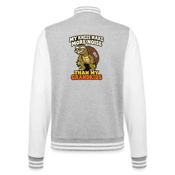 Meine Knie machen mehr Lärm als die meiner Enkelkinder Komisch - College-Sweatjacke - Grau meliert/Weiß - Hinten - Marisol (170cm)