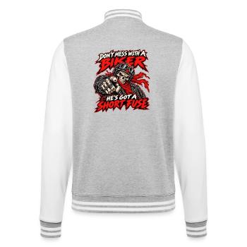 Nerv keinen Radfahrer, er ist schnell weggegangen - College-Sweatjacke - Grau meliert/Weiß - Hinten - Marisol (170cm)