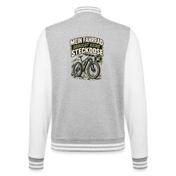 Fahrrad Freiheit: Keine Steckdose nötig - College-Sweatjacke - Grau meliert/Weiß - Hinten - Marisol (170cm)