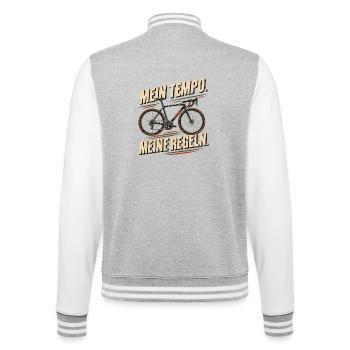 Mein Tempo, Meine Regeln Fahrrad - College-Sweatjacke - Grau meliert/Weiß - Hinten - Marisol (170cm)