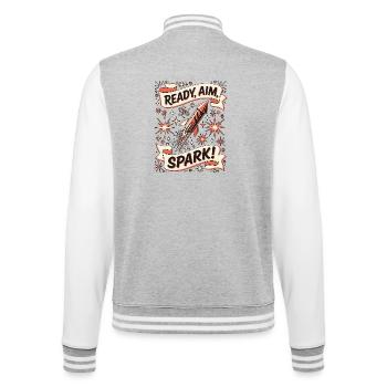 Silvester Rakete Spark - College-Sweatjacke - Grau meliert/Weiß - Hinten - Marisol (170cm)