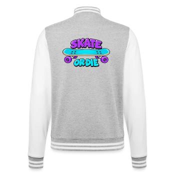 Skate or die - College-Sweatjacke - Grau meliert/Weiß - Hinten - Marisol (170cm)