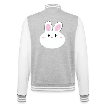 Süßes Kawaii-Kaninchen - College-Sweatjacke - Grau meliert/Weiß - Hinten - Marisol (170cm)