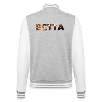 Betta copper smaragdina guitar - College-Sweatjacke - Grau meliert/Weiß - Hinten - Marisol (170cm)