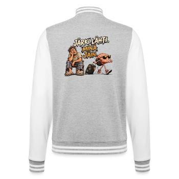 Reason Left – Ich bin geblieben | Witzig und humorvoll - College-Sweatjacke - Grau meliert/Weiß - Hinten - Marisol (170cm)
