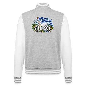 Ouzo Griechenland - College-Sweatjacke - Grau meliert/Weiß - Hinten - Marisol (170cm)