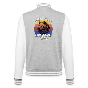 Polarwolf Arctic Wolf - College-Sweatjacke - Grau meliert/Weiß - Hinten - Marisol (170cm)