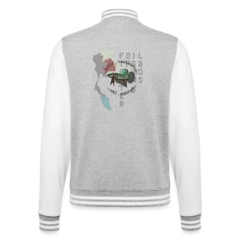 Betta smaragdina  - College-Sweatjacke - Grau meliert/Weiß - Hinten - Marisol (170cm)