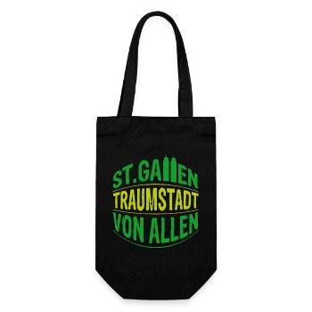 St.Gallen - Traumstadt von allen - Geschenkbeutel für Flaschen - Schwarz - Vorne