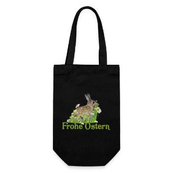 Frohe Ostern - Geschenkbeutel für Flaschen - Schwarz - Vorne