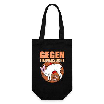 Gegen Tierversuche Abschaffen Tierschützer - Geschenkbeutel für Flaschen - Schwarz - Vorne
