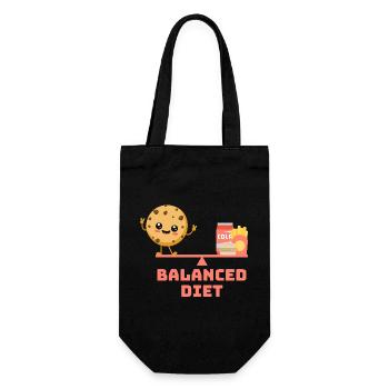 balanced cookie fastfood Diet - Geschenkbeutel für Flaschen - Schwarz - Vorne