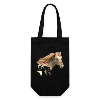 Pferd geometrisch low poly - Geschenkbeutel für Flaschen - Schwarz - Vorne