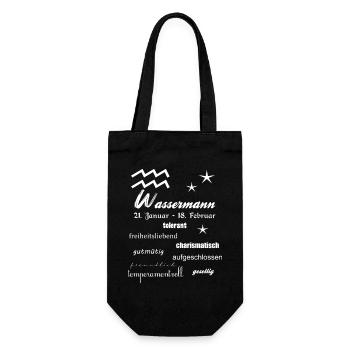 Wassermann Sternzeichen - Geschenkbeutel für Flaschen - Schwarz - Vorne