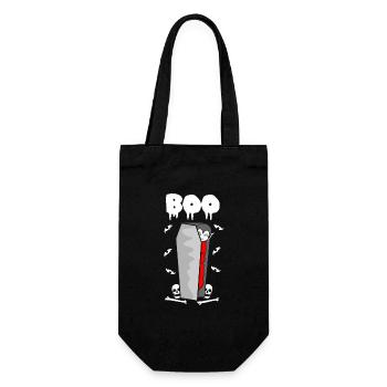 Vampir Sarg Vampire Halloween Outfit - Geschenkbeutel für Flaschen - Schwarz - Vorne